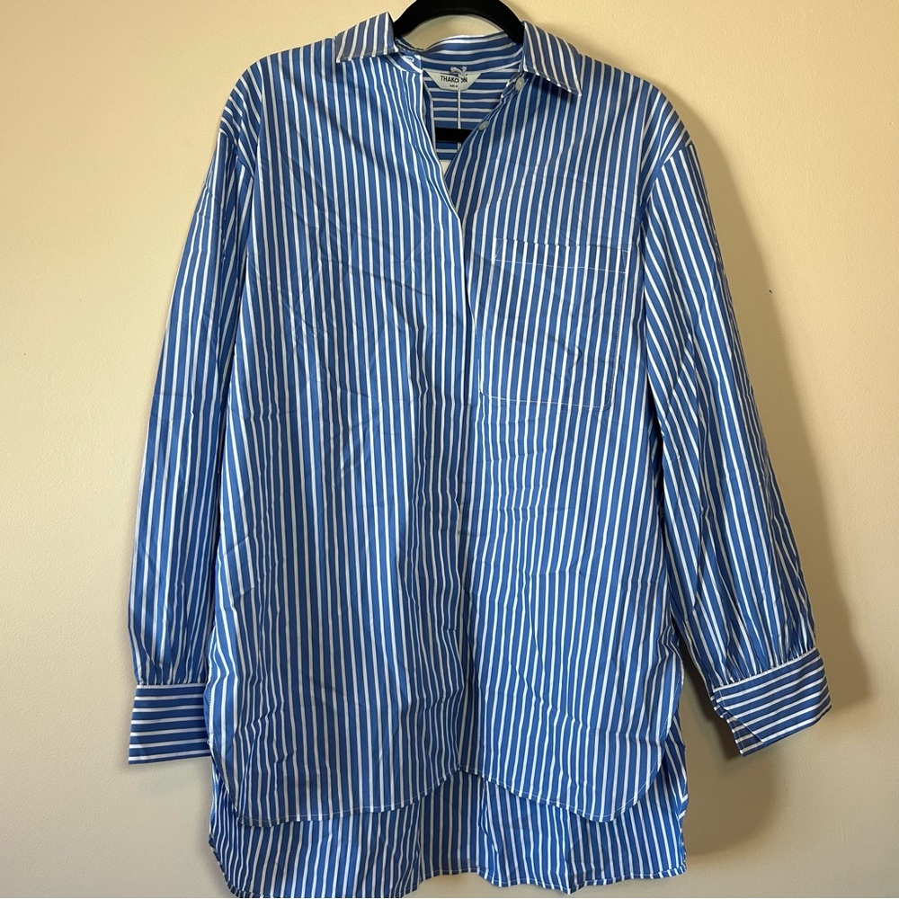 NWT Thakoon striped paneled button up shirt Medium